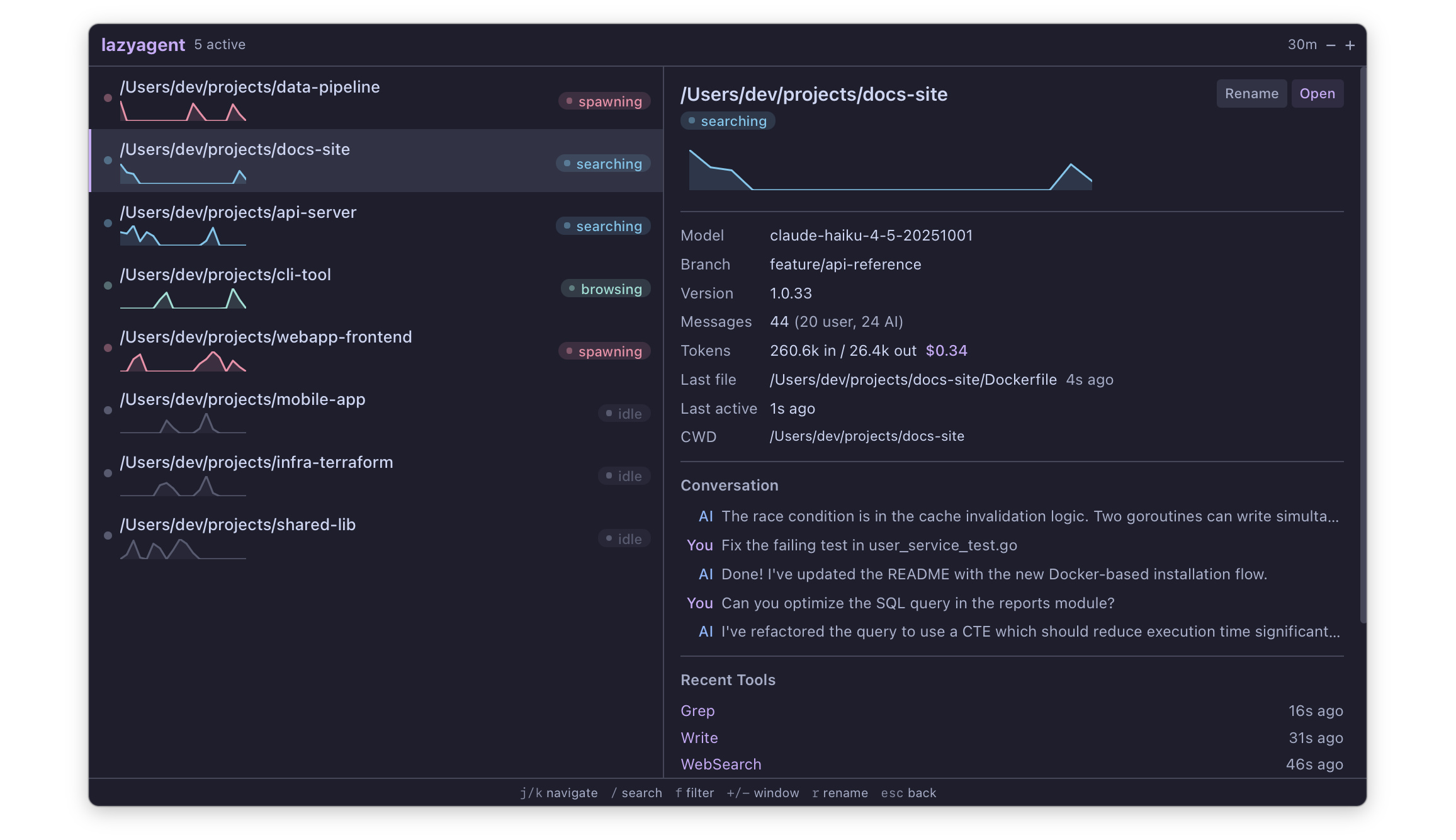lazyagent macOS menu bar